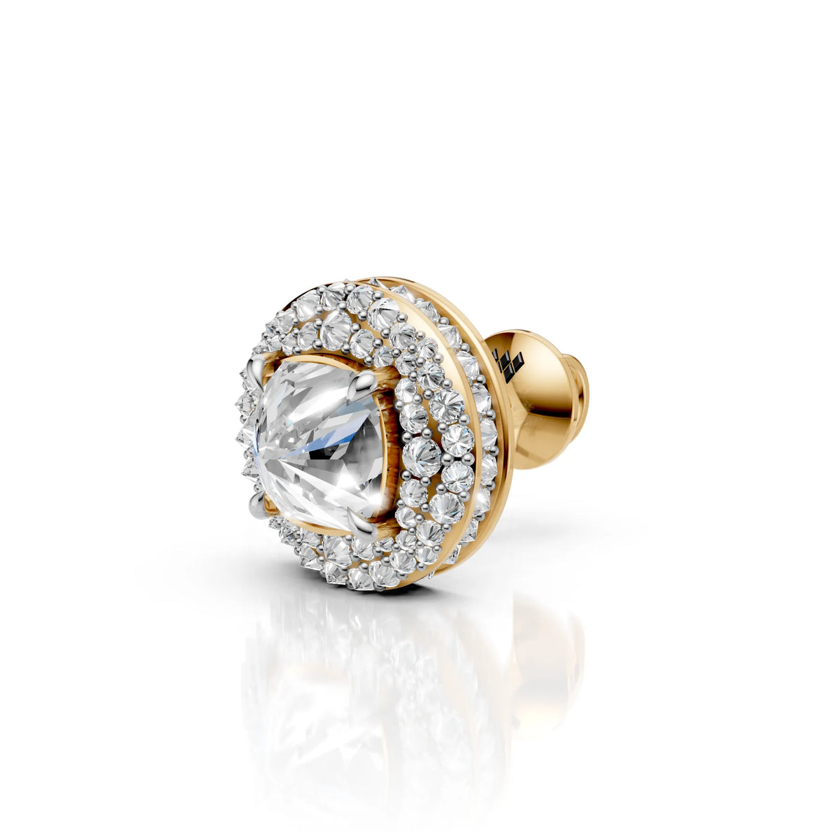 Cushion Cut Diamond Halo Stud Earring (1 PC)