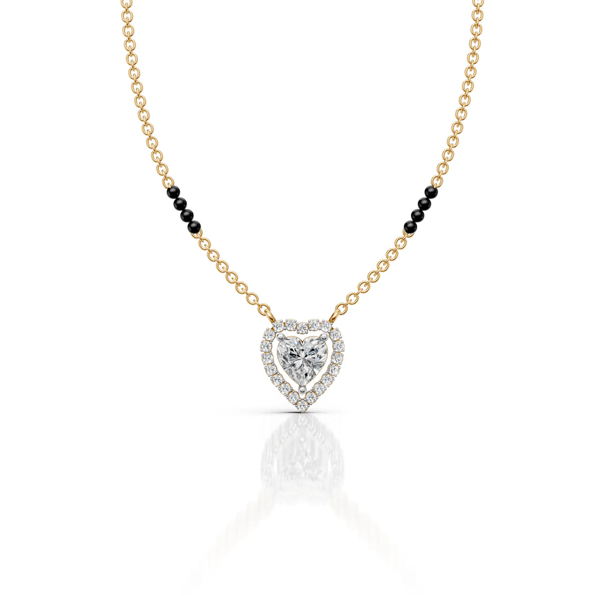 Heart Halo Moissanite Mangalsutra
