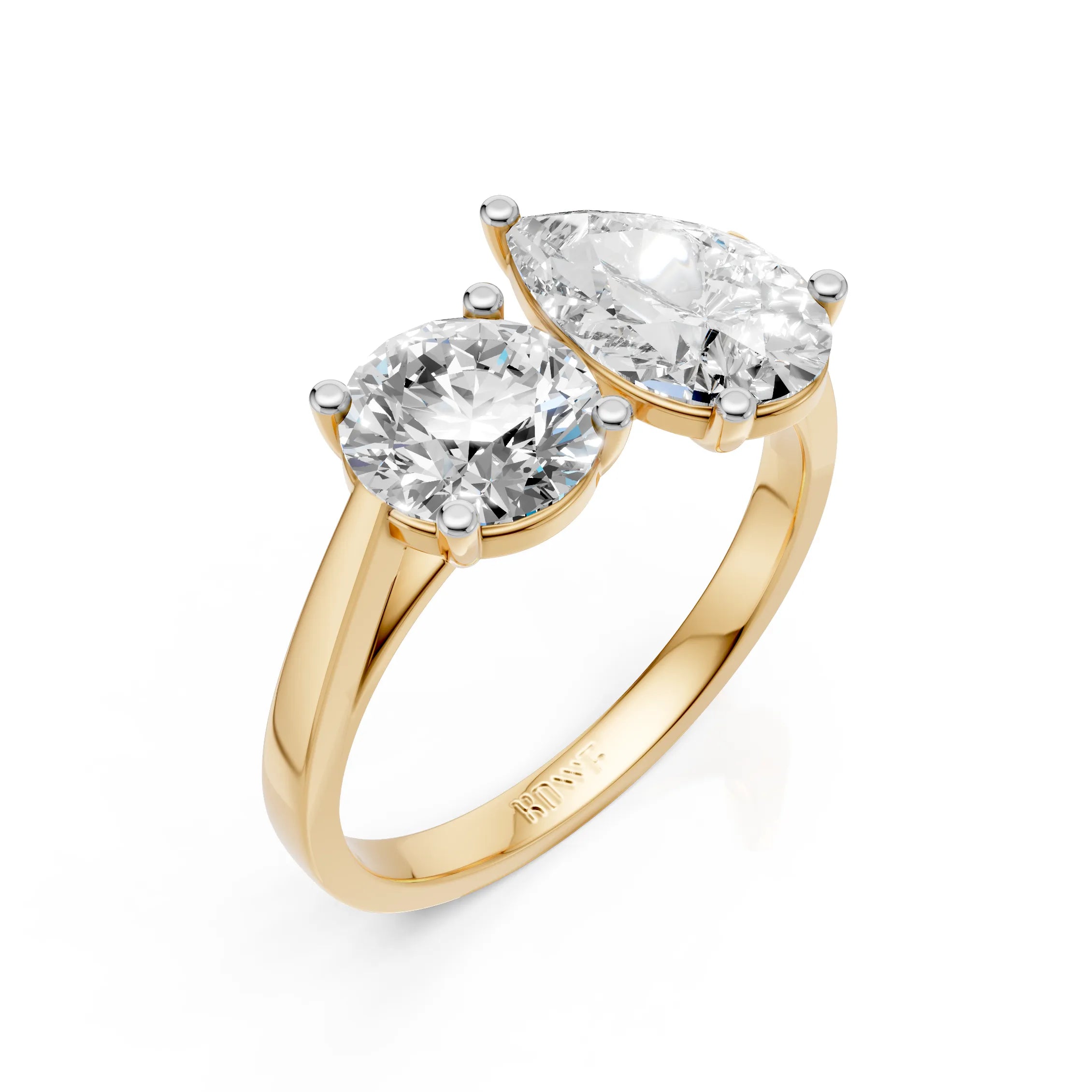 Dual-Stone Ring – Pear & Round Cut