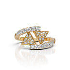 Geometric Diamond Open Wrap Ring
