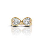 Double Heart Diamond Open Ring