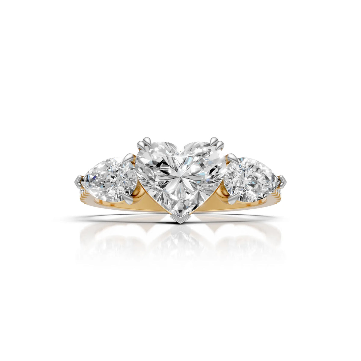Heart & Pear Diamond Trilogy Ring