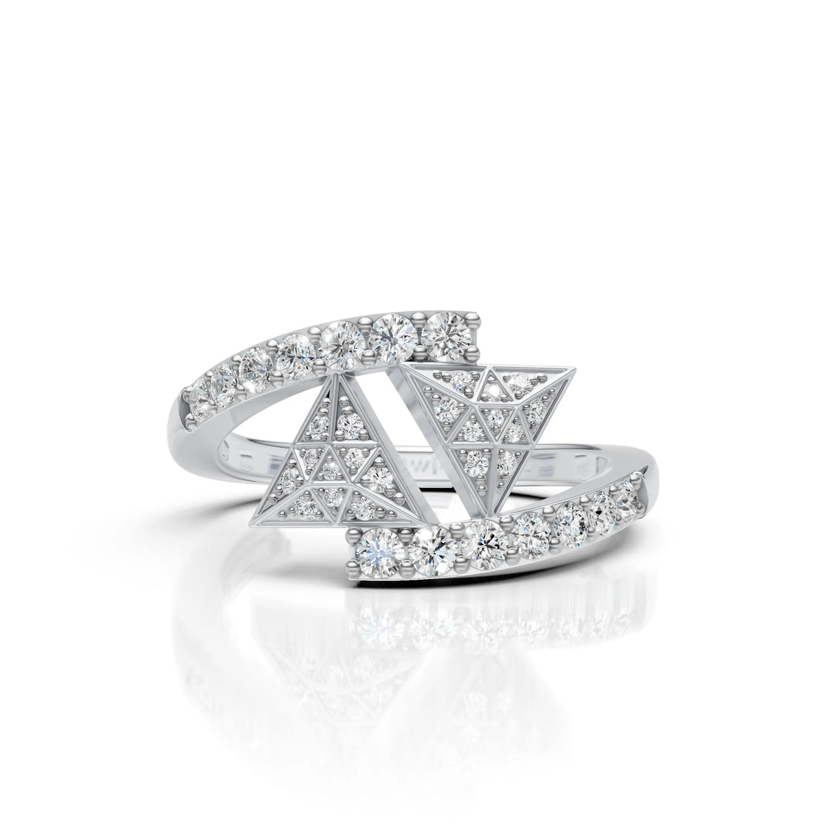 Geometric Diamond Open Wrap Ring