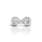 Double Heart Diamond Open Ring