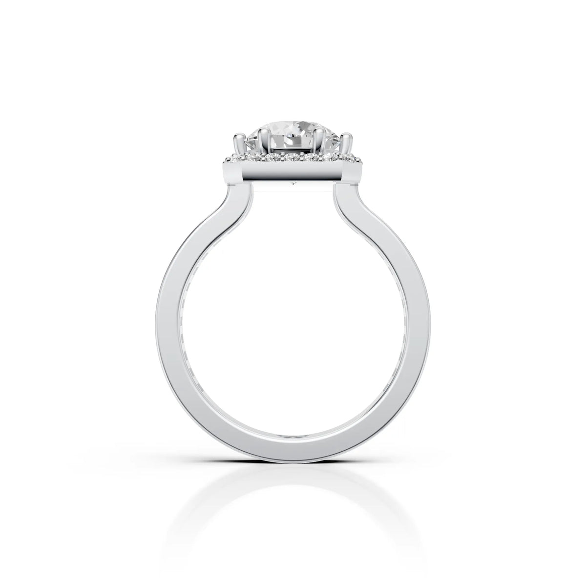 Round Halo Solitaire Ring