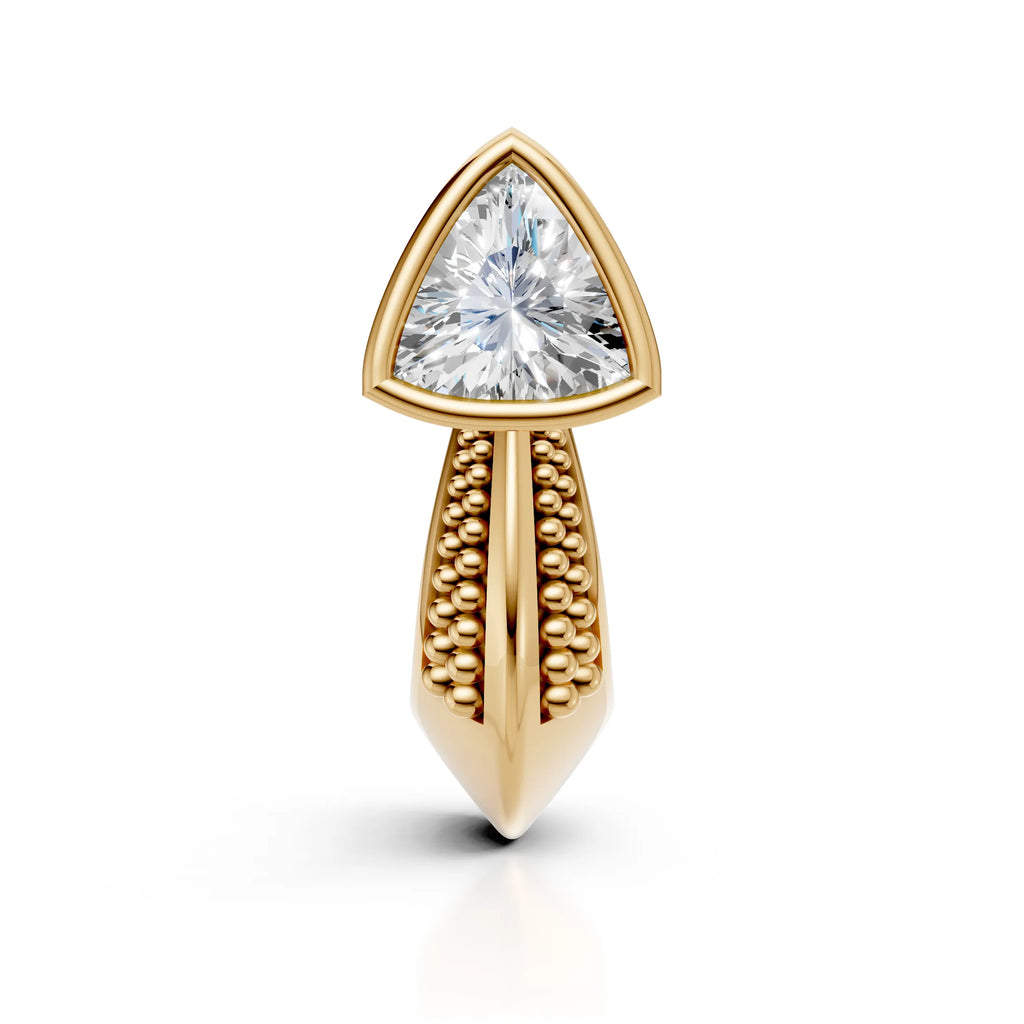 Trillion Cut Solitaire Diamond Huggie Bali