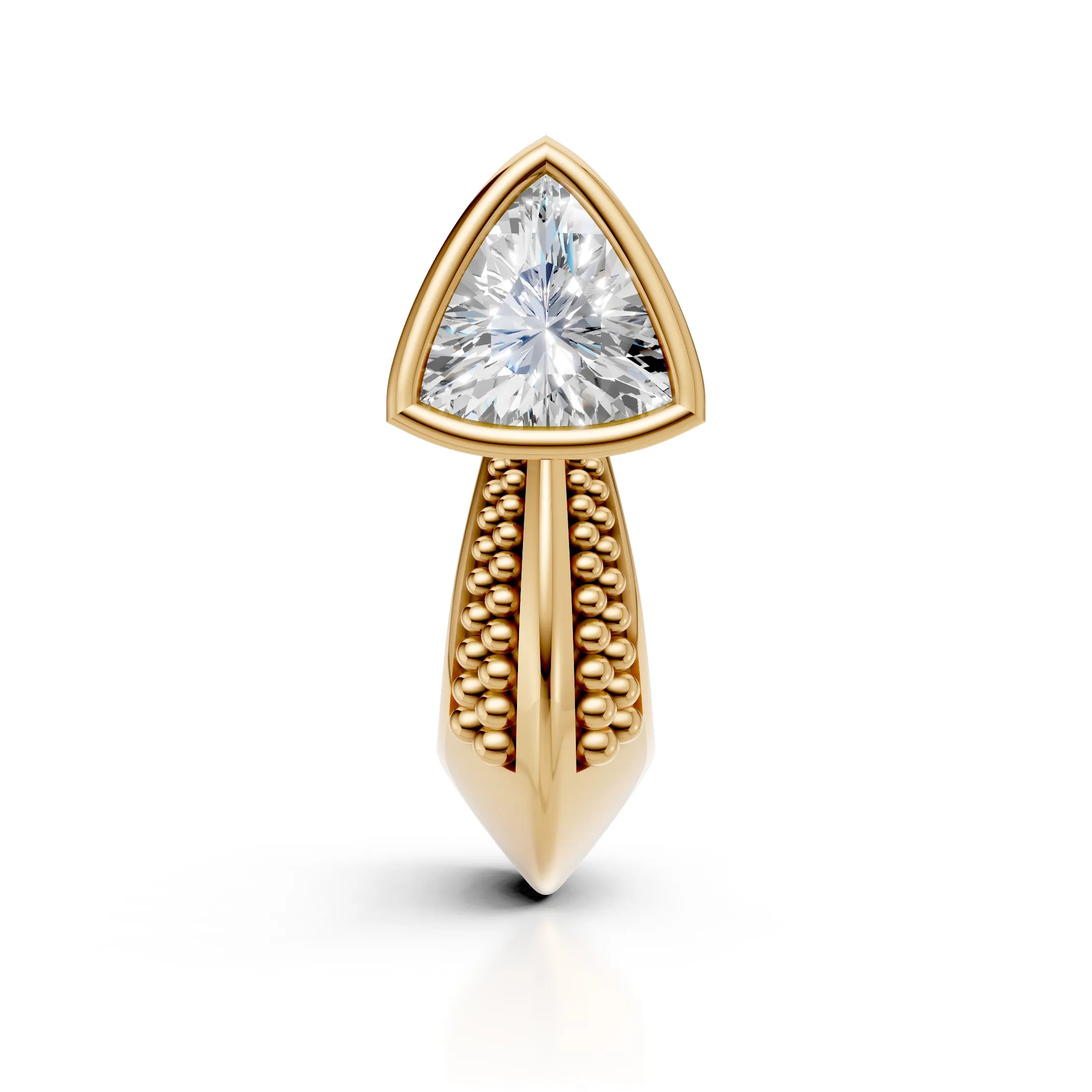 Trillion Cut Solitaire Diamond Huggie Bali