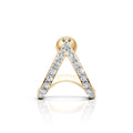 V-Shaped Round Diamond Hoop Studs