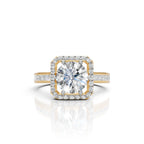 Round Halo Solitaire Ring
