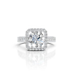Round Halo Solitaire Ring