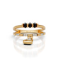 Mangalsutra Bead Ring with Heart Charm