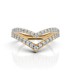 Modern Double Band Diamond Ring