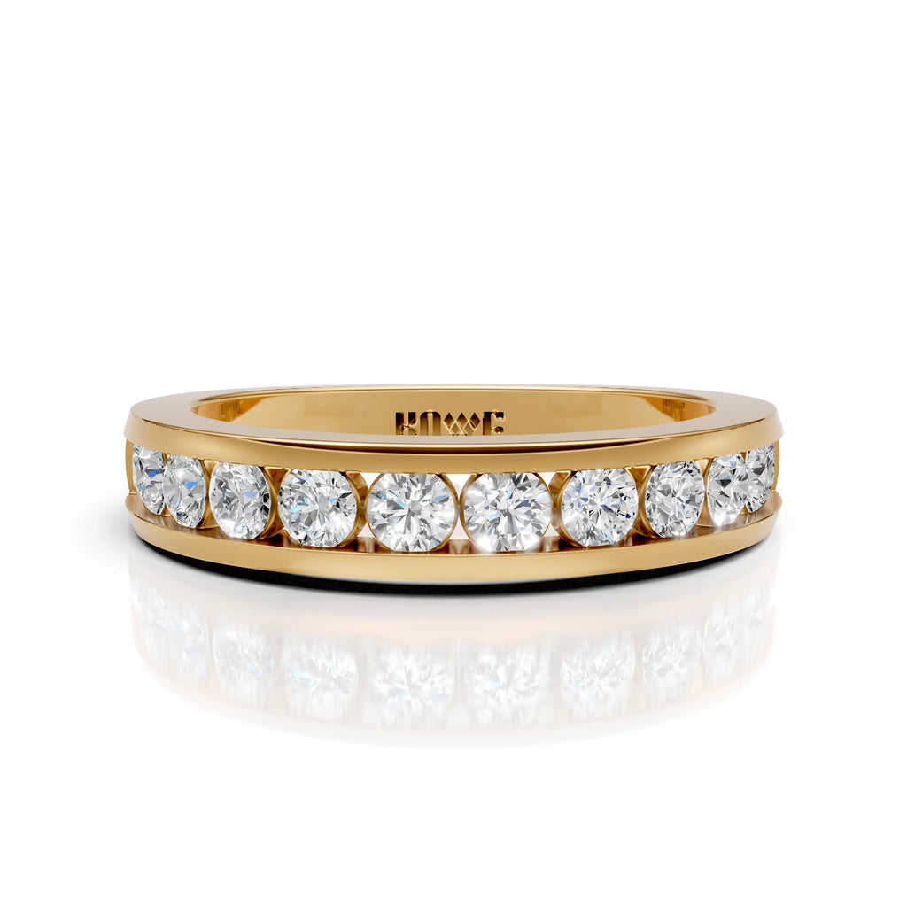 Channel Set Round Diamond Band Ring