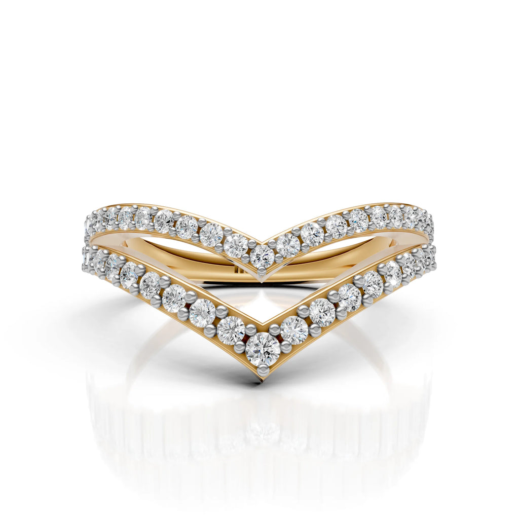Modern Double Band Diamond Ring