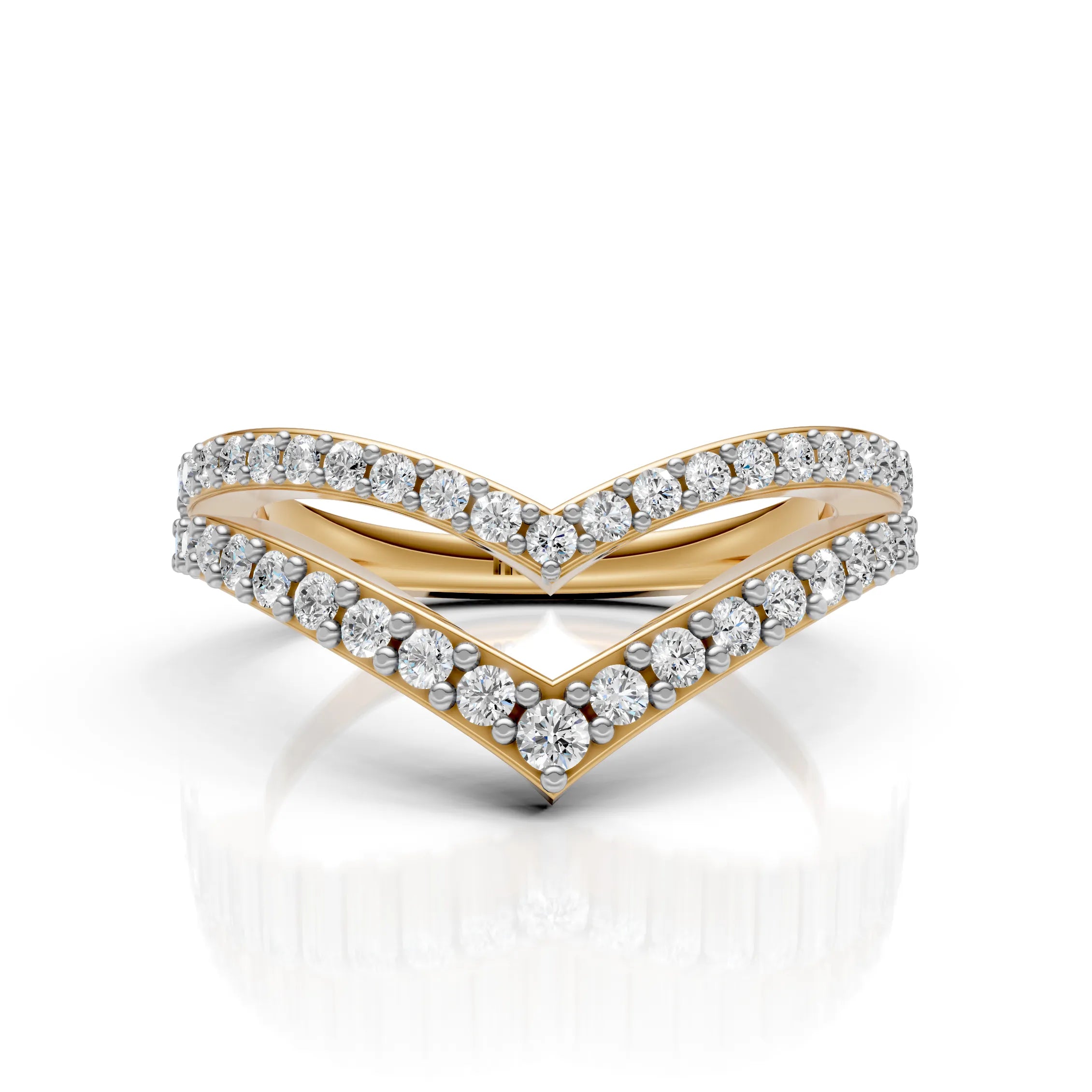 Modern Double Band Diamond Ring
