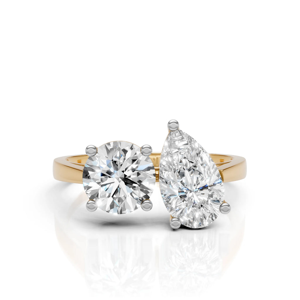 Dual-Stone Ring – Pear & Round Cut