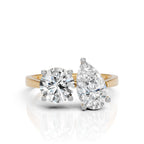 Dual-Stone Ring – Pear & Round Cut