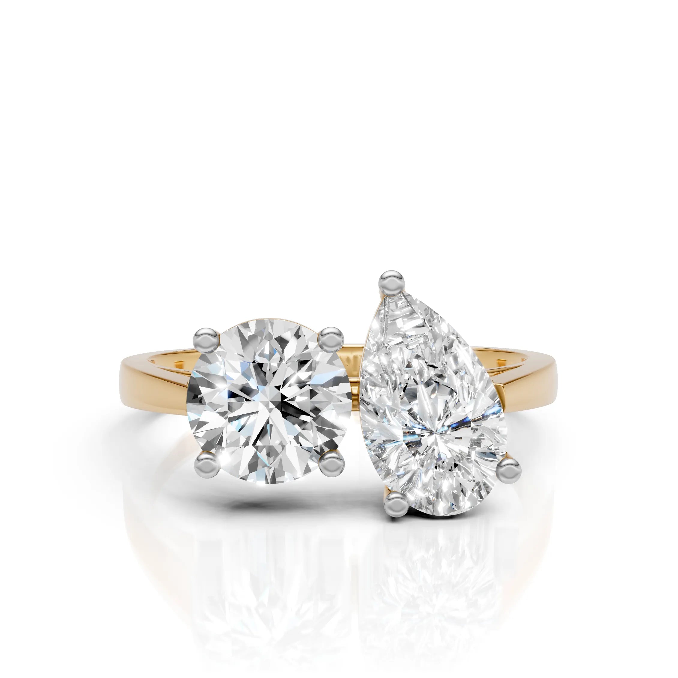 Dual-Stone Ring – Pear & Round Cut