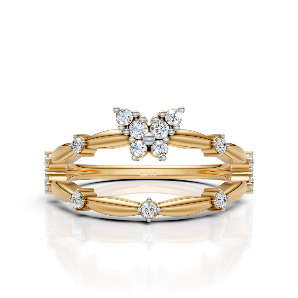 Modern Floral Diamond Ring