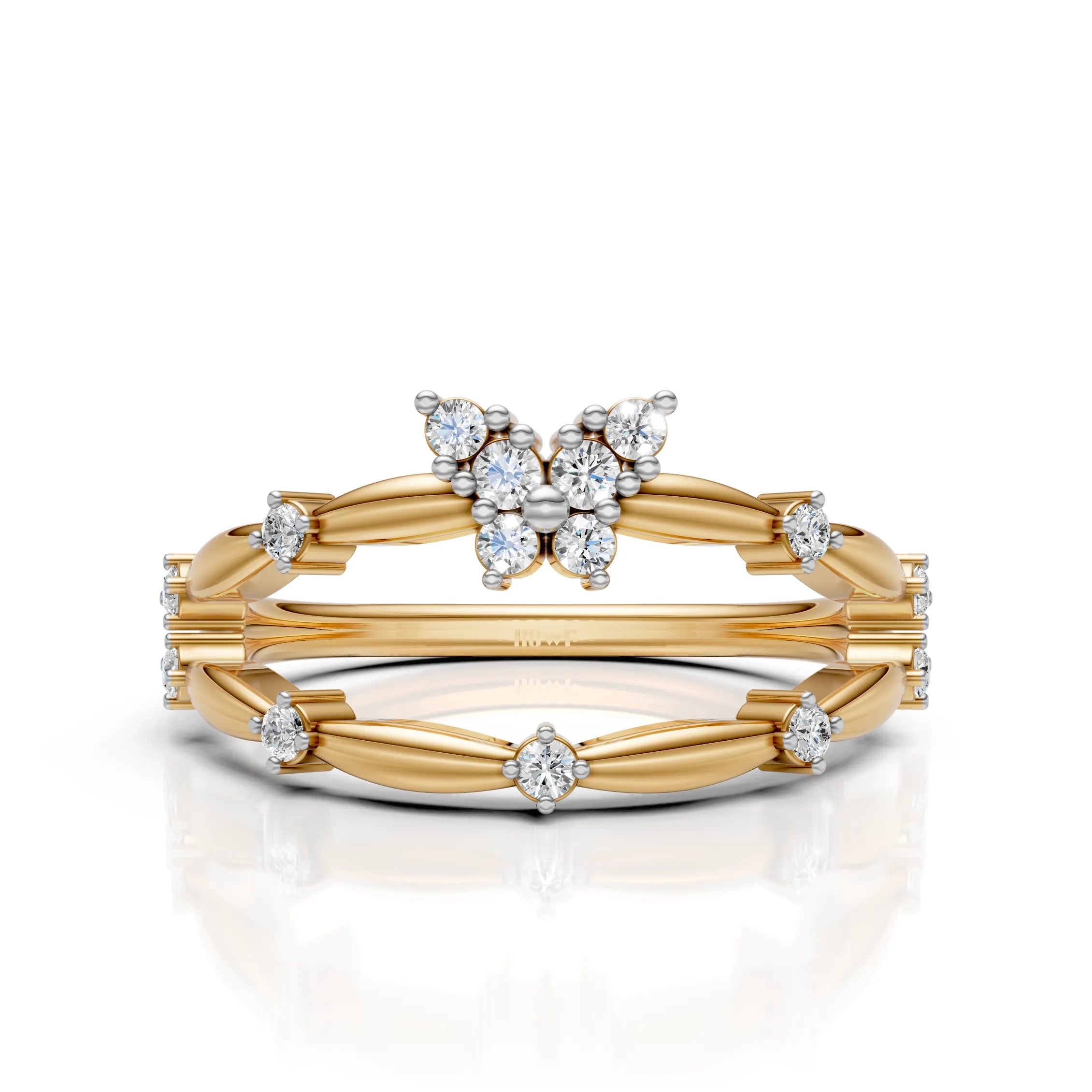 Modern Floral Diamond Ring