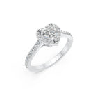 Heart Shape Diamond Halo Ring
