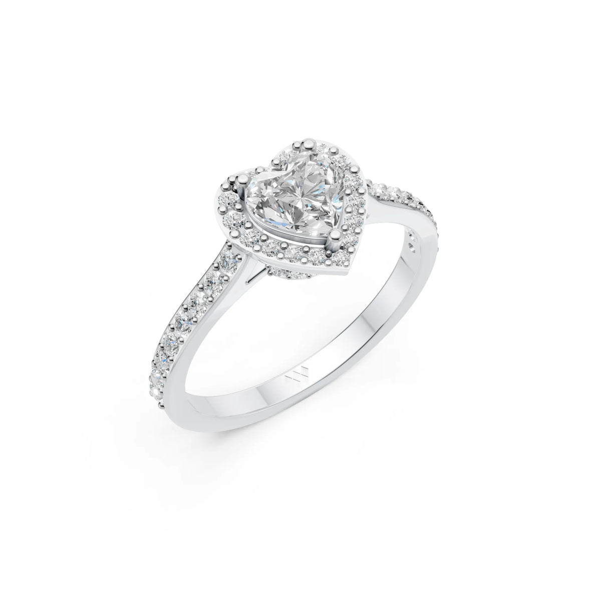 Heart Shape Diamond Halo Ring