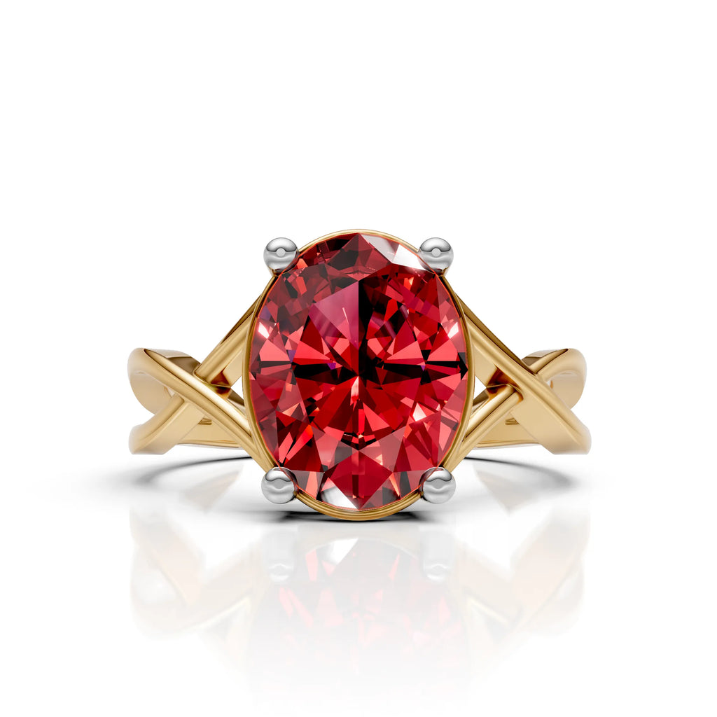 Modern Round Ruby Solitaire Ring