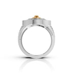 Solid Gold  And 925 Sterling Silver Gold Moissanite Diamond Bulky Lion Ring