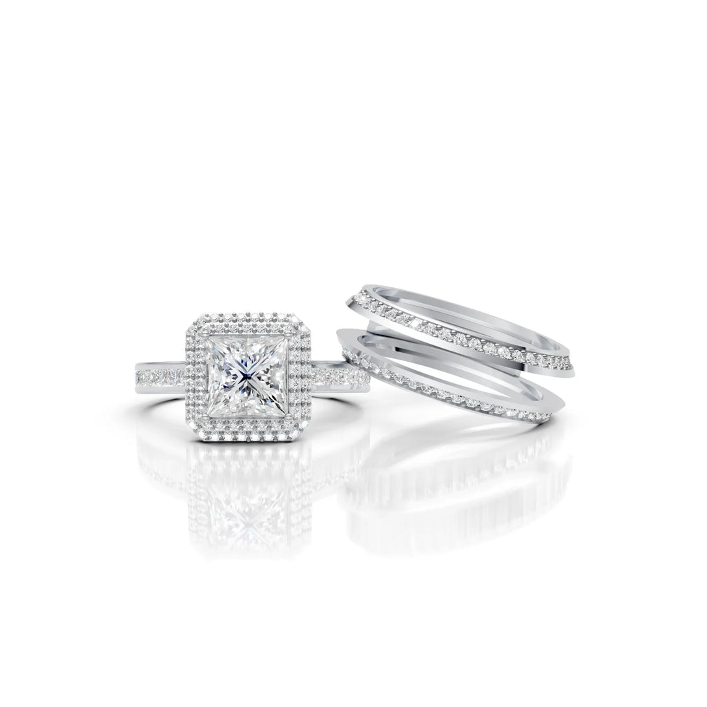 Princess Double Halo Ring