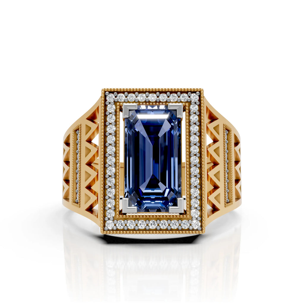 Men's Royal CZ Blue Sapphire Ring