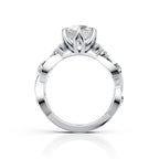 Diamond Solitaire Floral Vine Ring