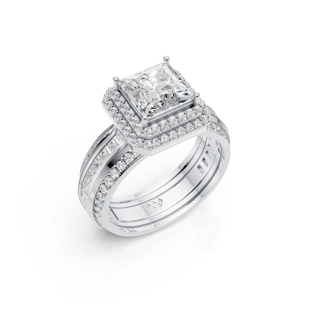 Princess Double Halo Ring