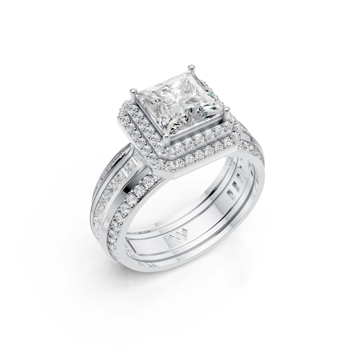 Princess Double Halo Ring