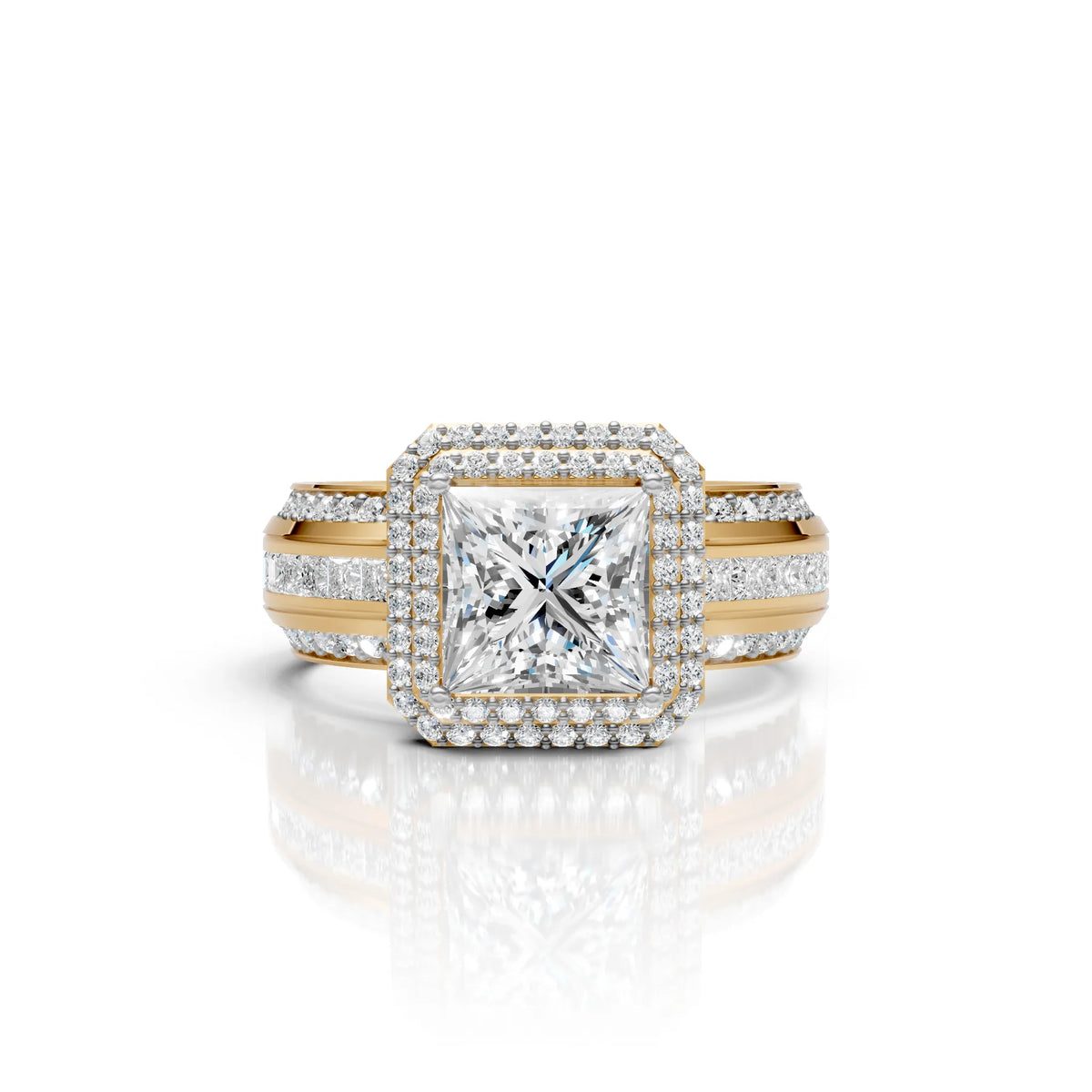 Princess Double Halo Ring