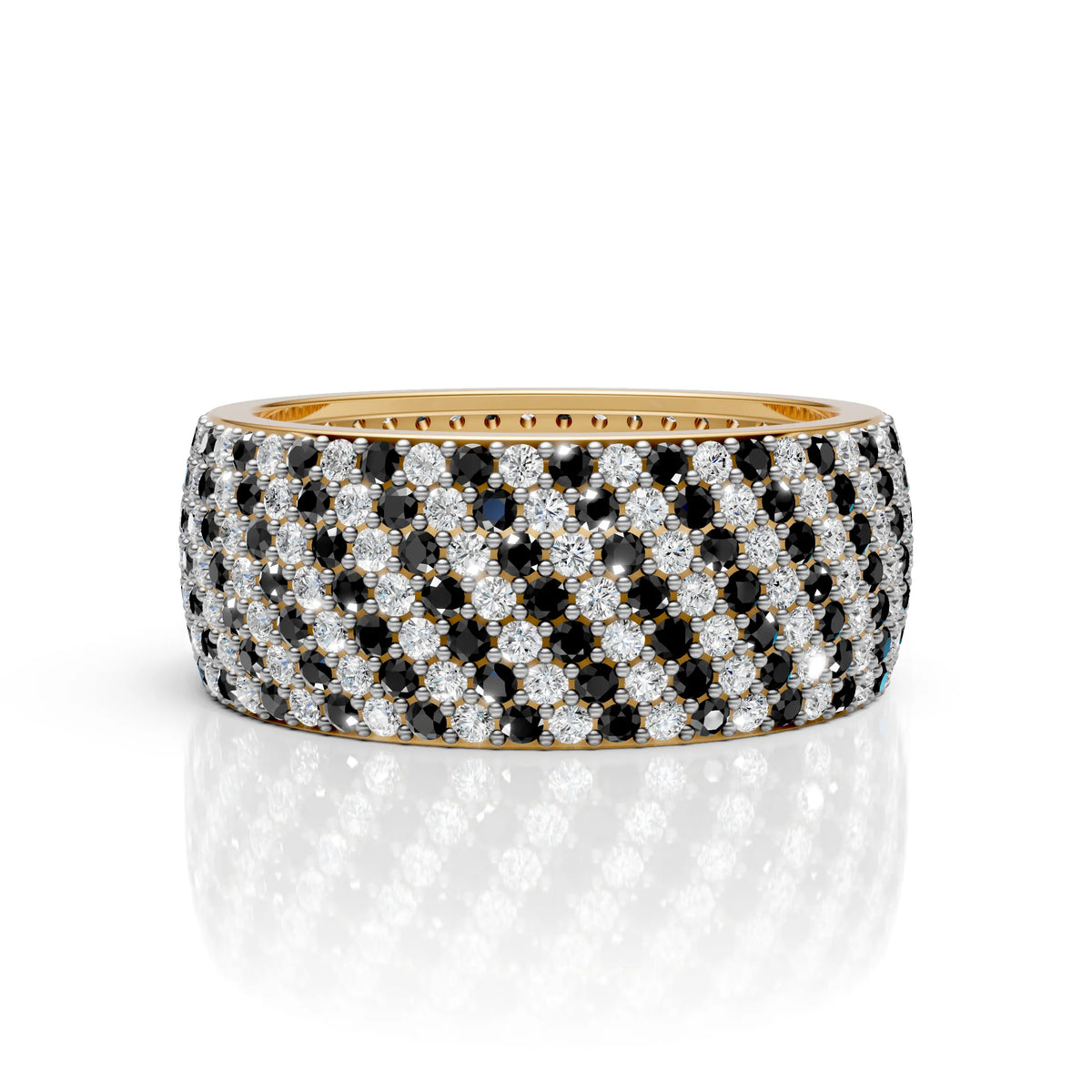 7-Line Black & White Montubhai’s Ring