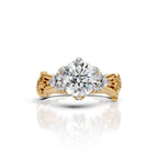 Diamond Solitaire Floral Vine Ring