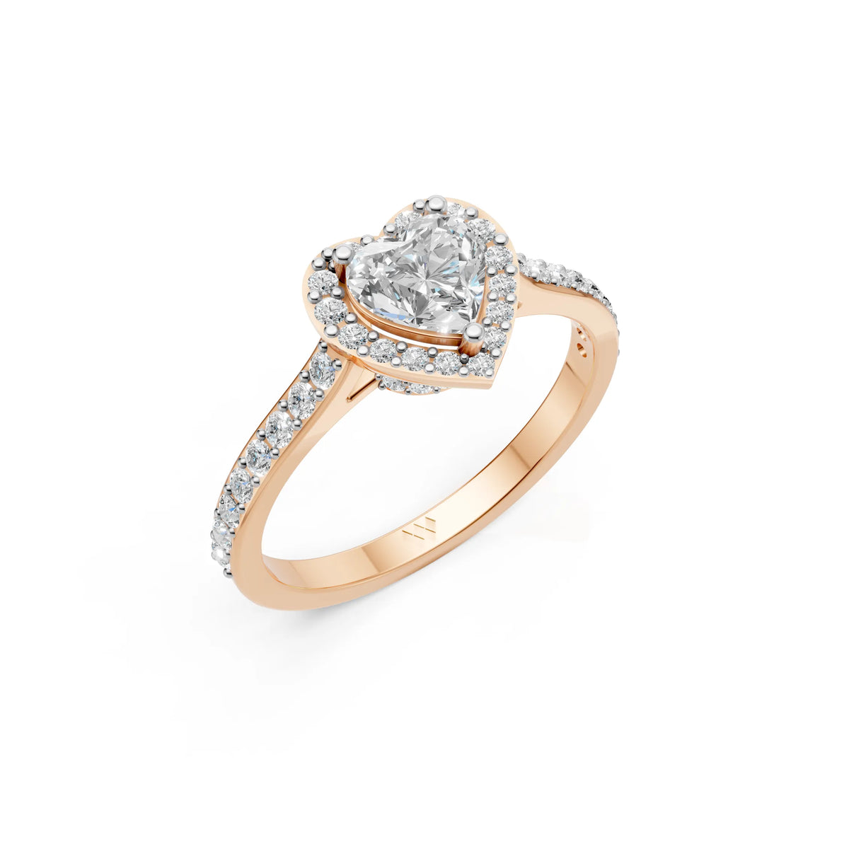 Heart Shape Diamond Halo Ring