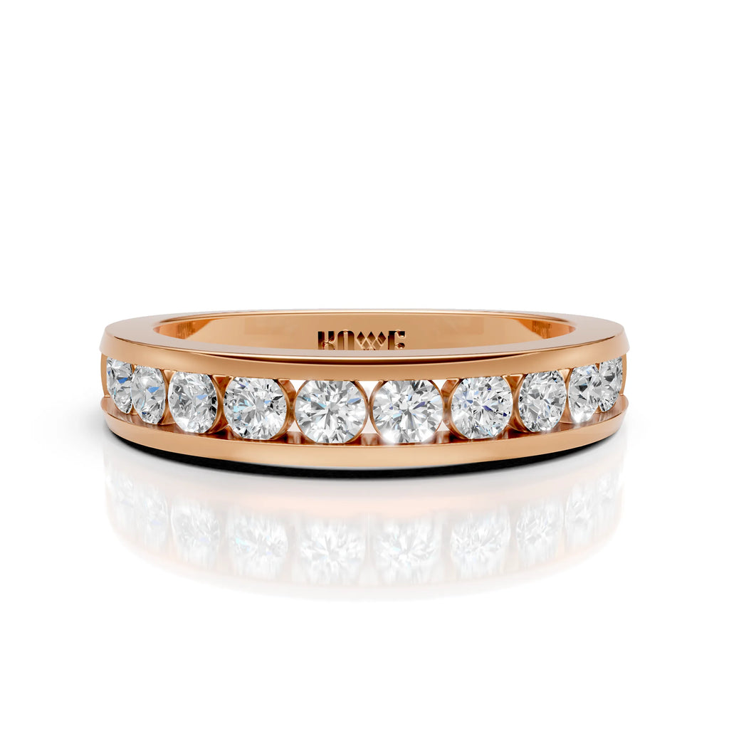 Channel Set Round Diamond Band Ring