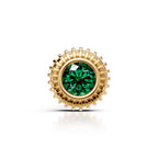 Green Solitaire Sunburst Studs
