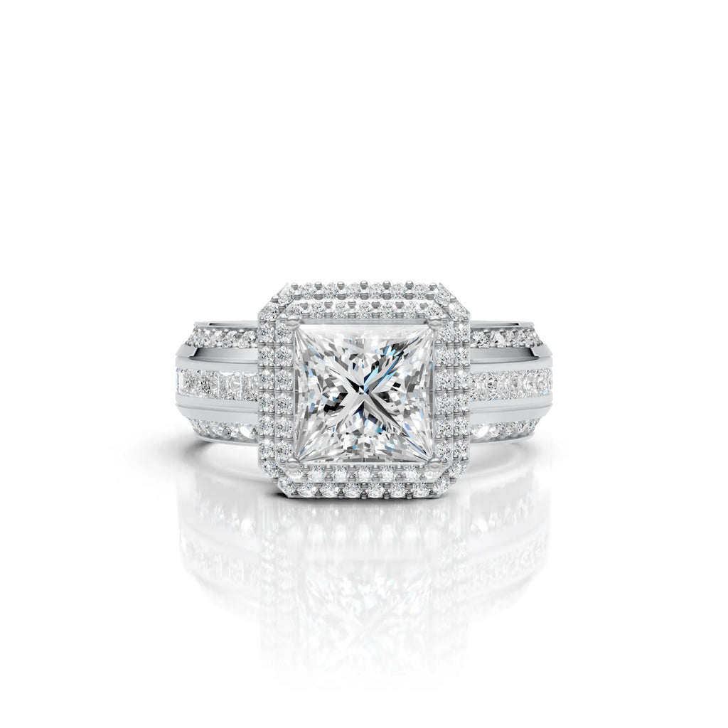 Princess Double Halo Ring