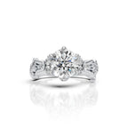 Diamond Solitaire Floral Vine Ring