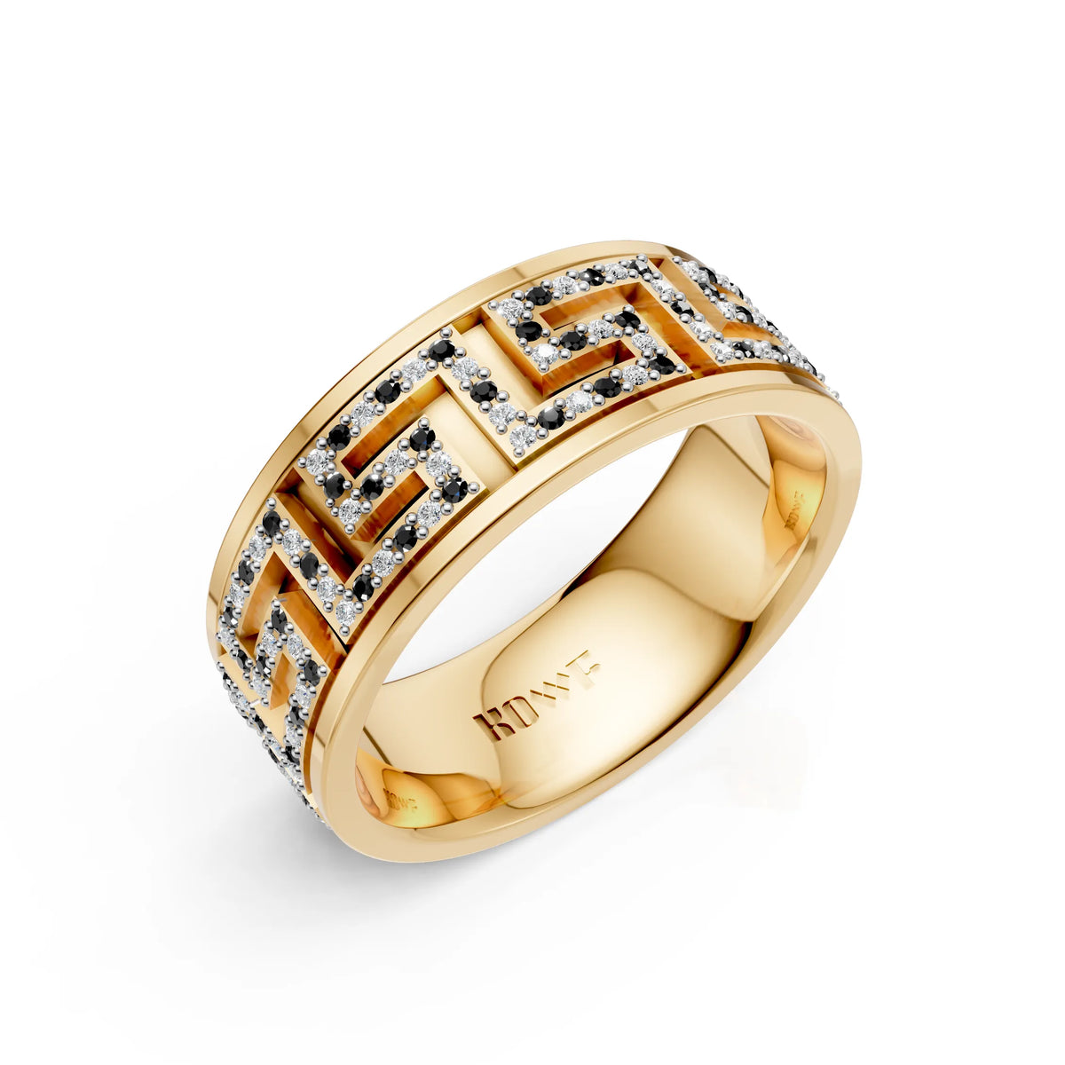 Iced Geometric Pattern Band Ring