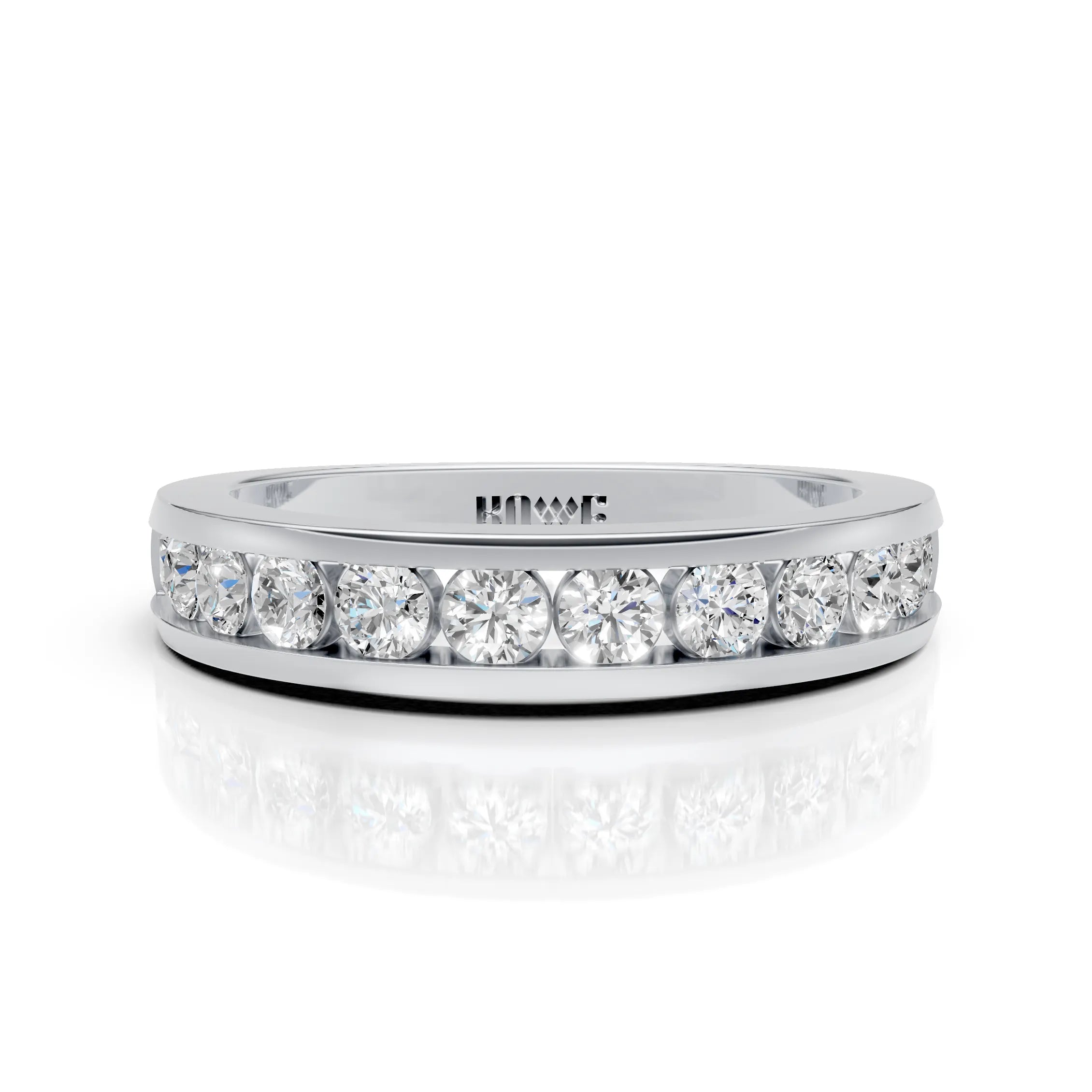 Channel Set Round Diamond Band Ring