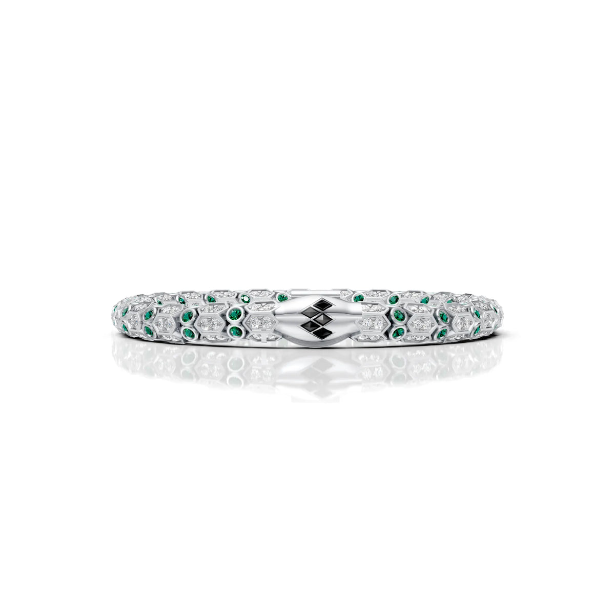 Green & White Diamond Rope Bracelet