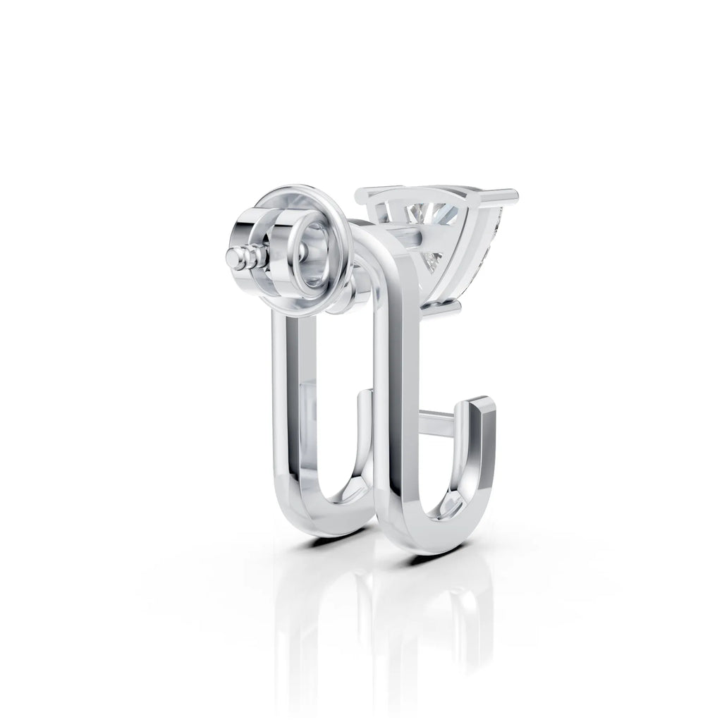Trillion Diamond Open Hoop Stud
