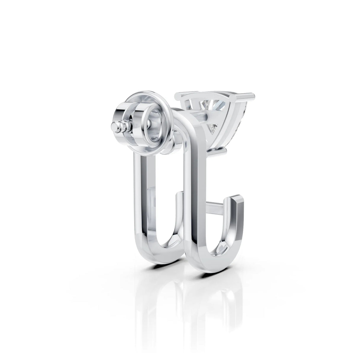 Trillion Diamond Open Hoop Stud