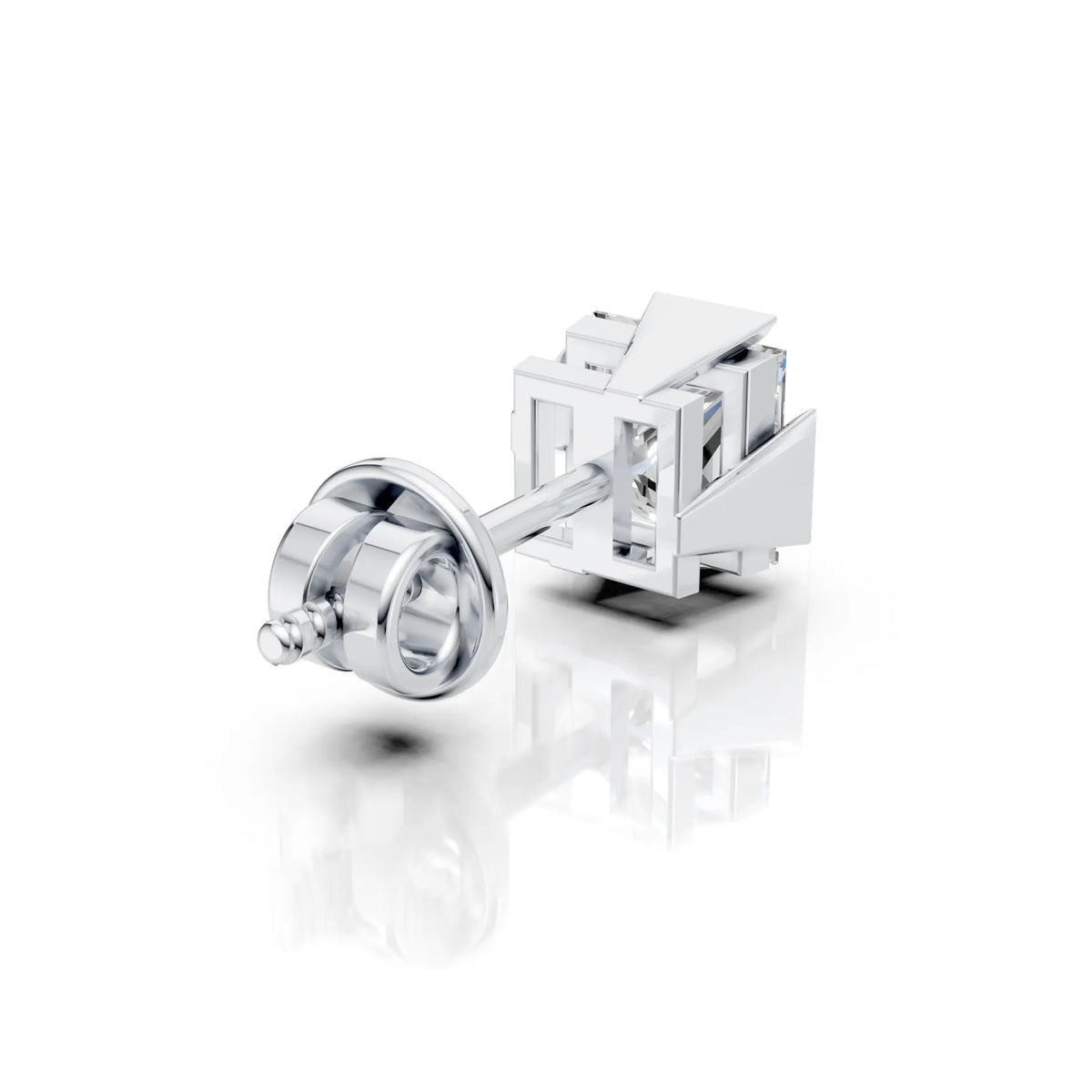 Princess Cut Triangle Claw Diamond Stud (1 PC)