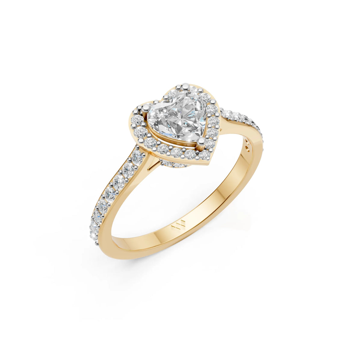 Heart Shape Diamond Halo Ring