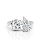 Dual-Stone Ring – Pear & Round Cut
