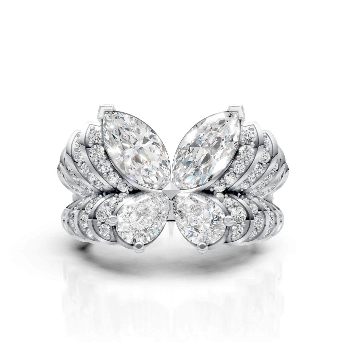 Royal Butterfly Marquise Halo Ring